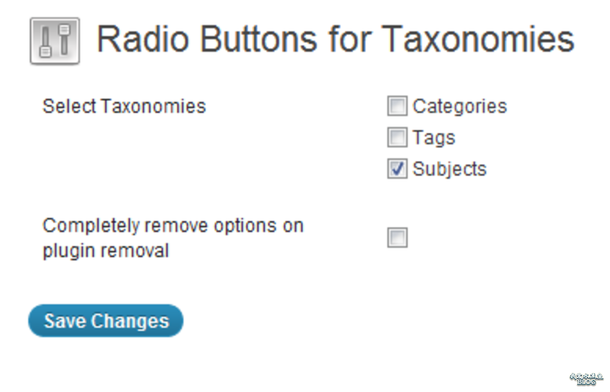 Radio Buttons for Taxonomies 设置