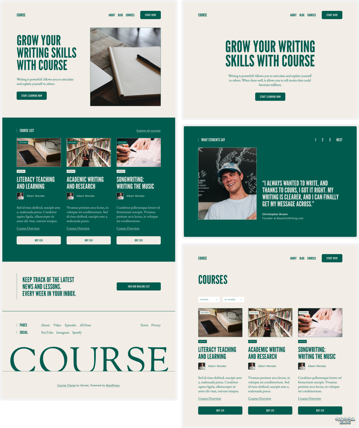 推荐一款适应于学习和课程管理的 WordPress 主题：Course