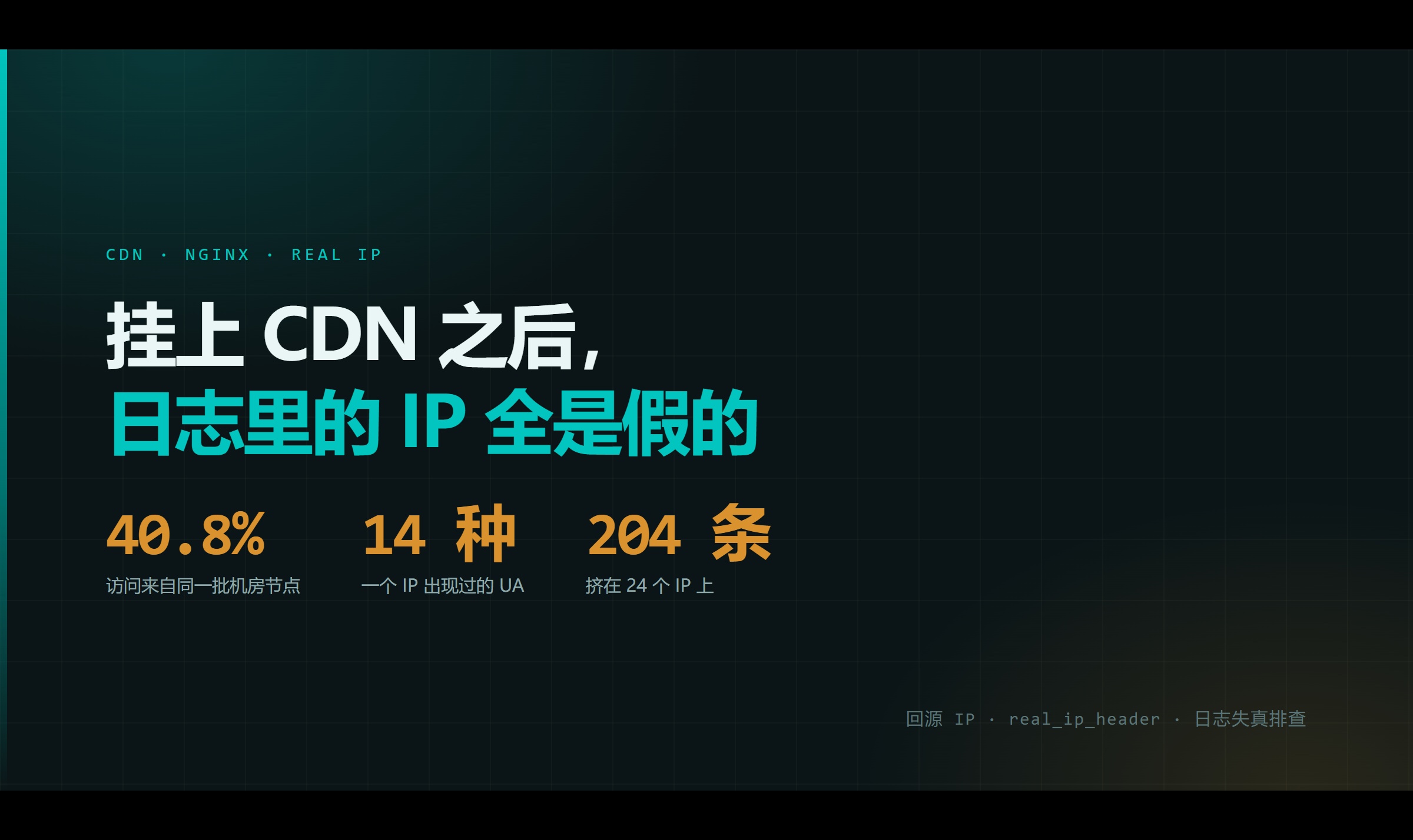 CDN 回源 IP 导致 nginx 日志失真：我是怎么把真实客户端 IP 找回来的