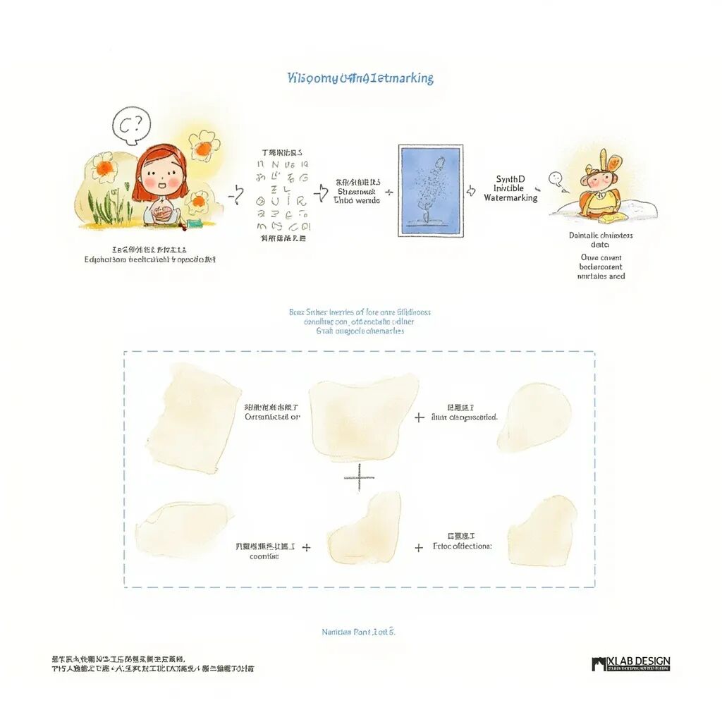 AI内容水印技术示意图