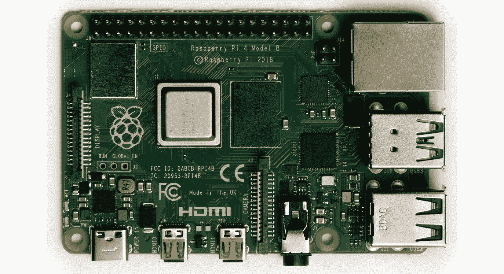 Figure 7: The top view of Raspberry Pi 4B 