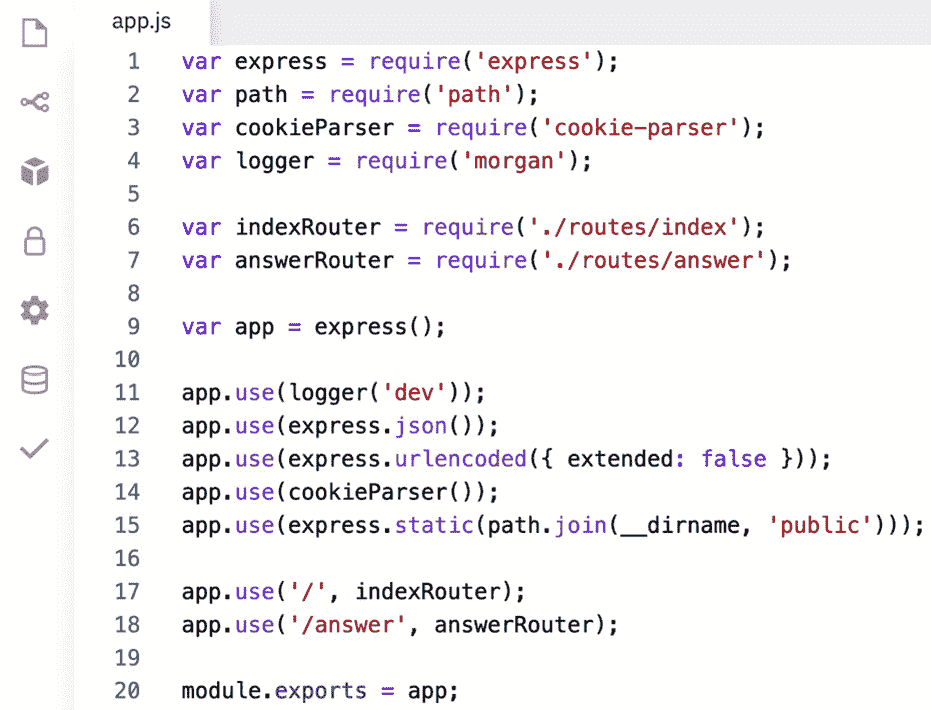 图 9.5 – 编辑后的 app.js 文件