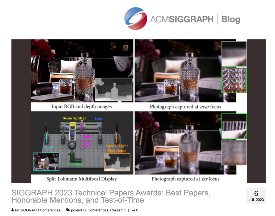 SIGGRAPH 2023论文奖公布，山大、港大获奖，北大、腾讯光子获提名-腾讯 