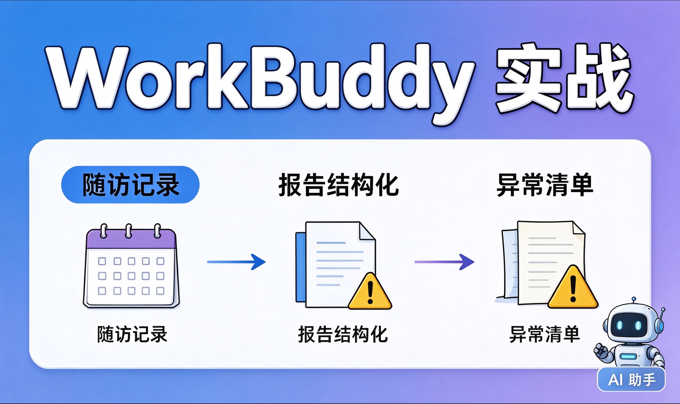 WorkBuddy 实战：3 个月的随访记录，变成结构化随访报告和异常清单