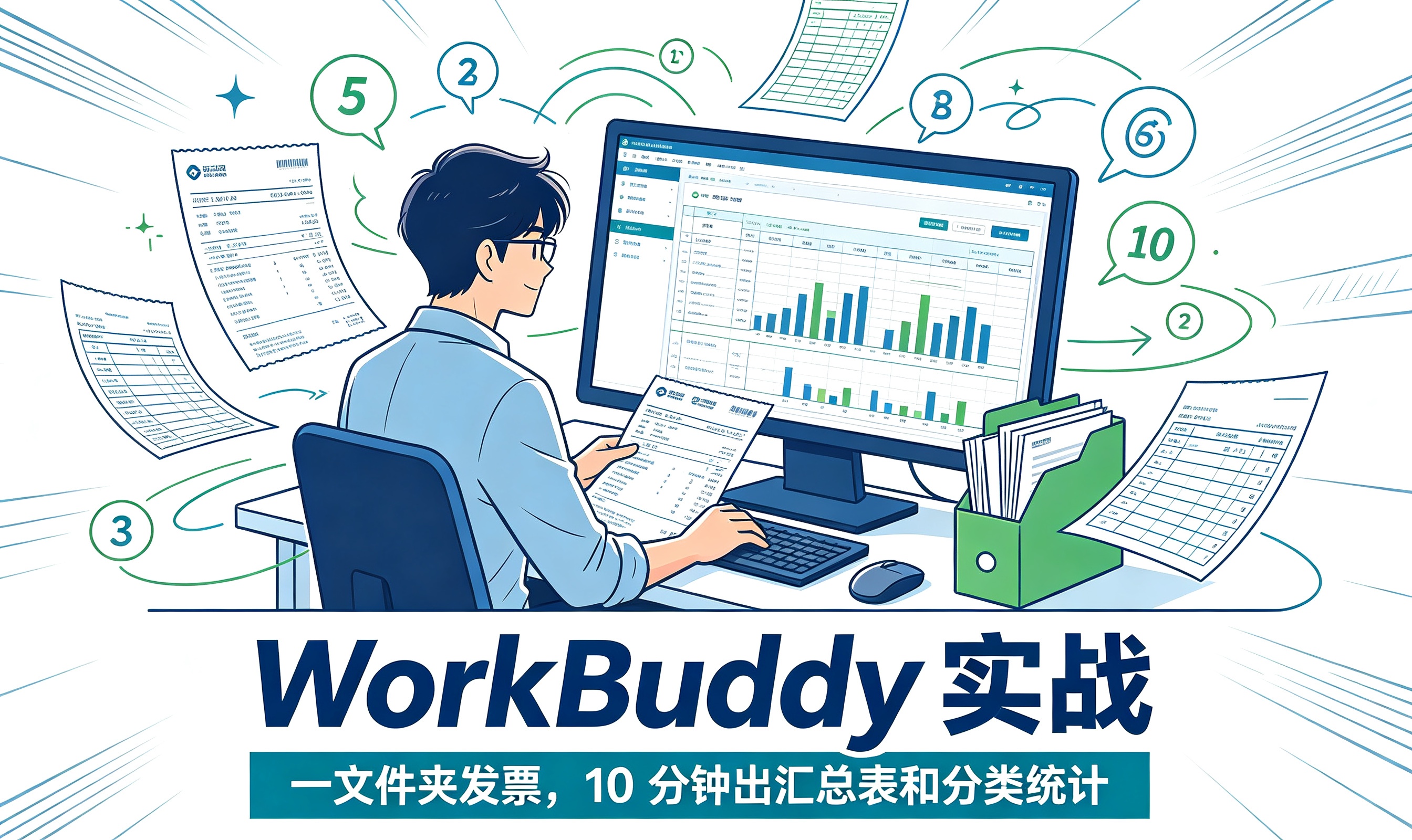 WorkBuddy 实战：一文件夹发票，10 分钟出汇总表和分类统计