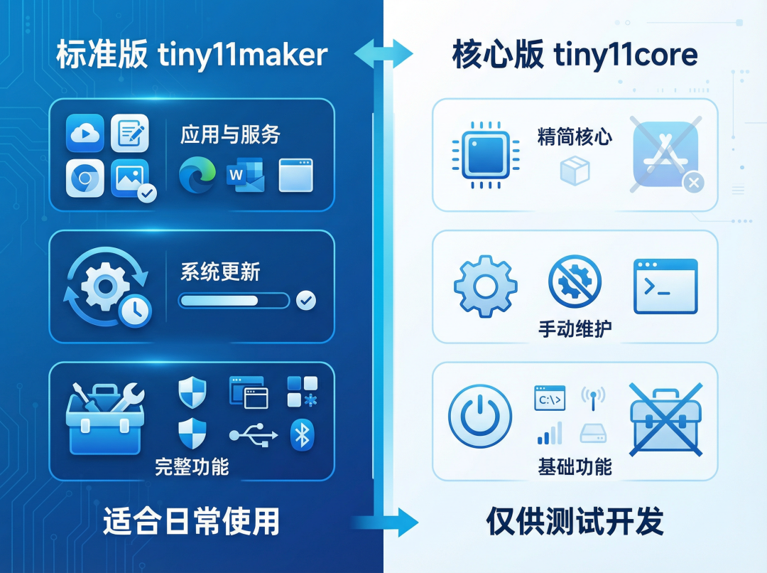 tiny11两个版本对比