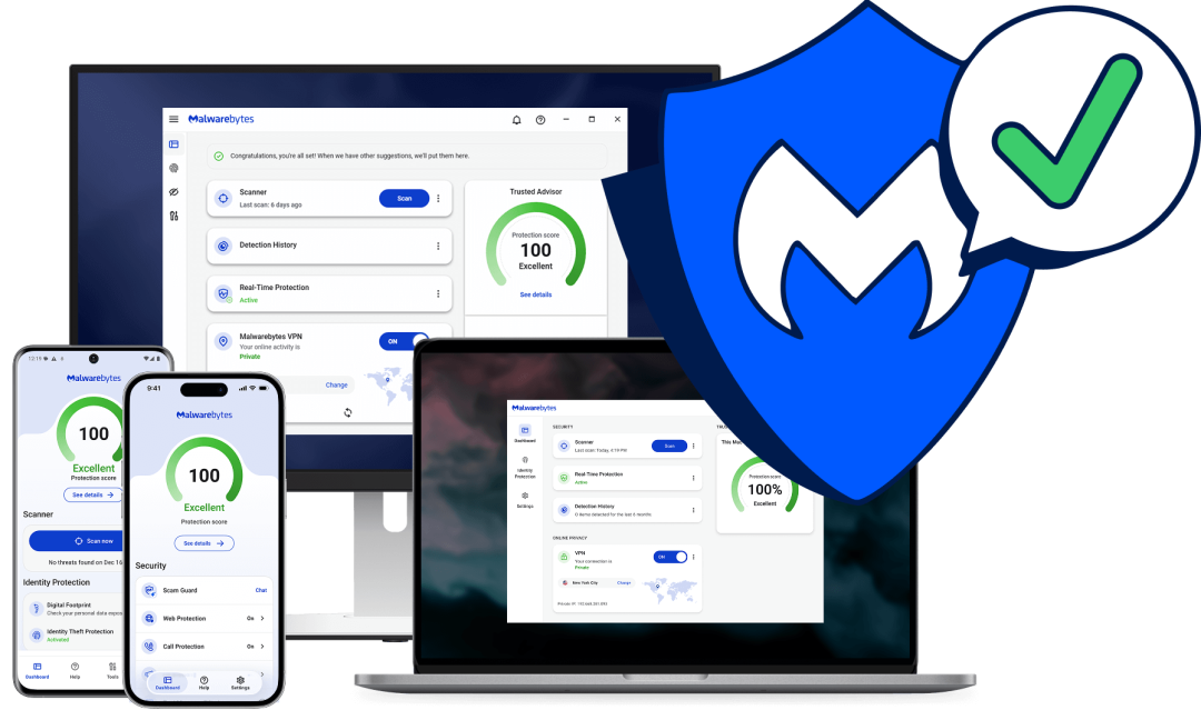 Malwarebytes Family of Devices with Secure Shield illustration