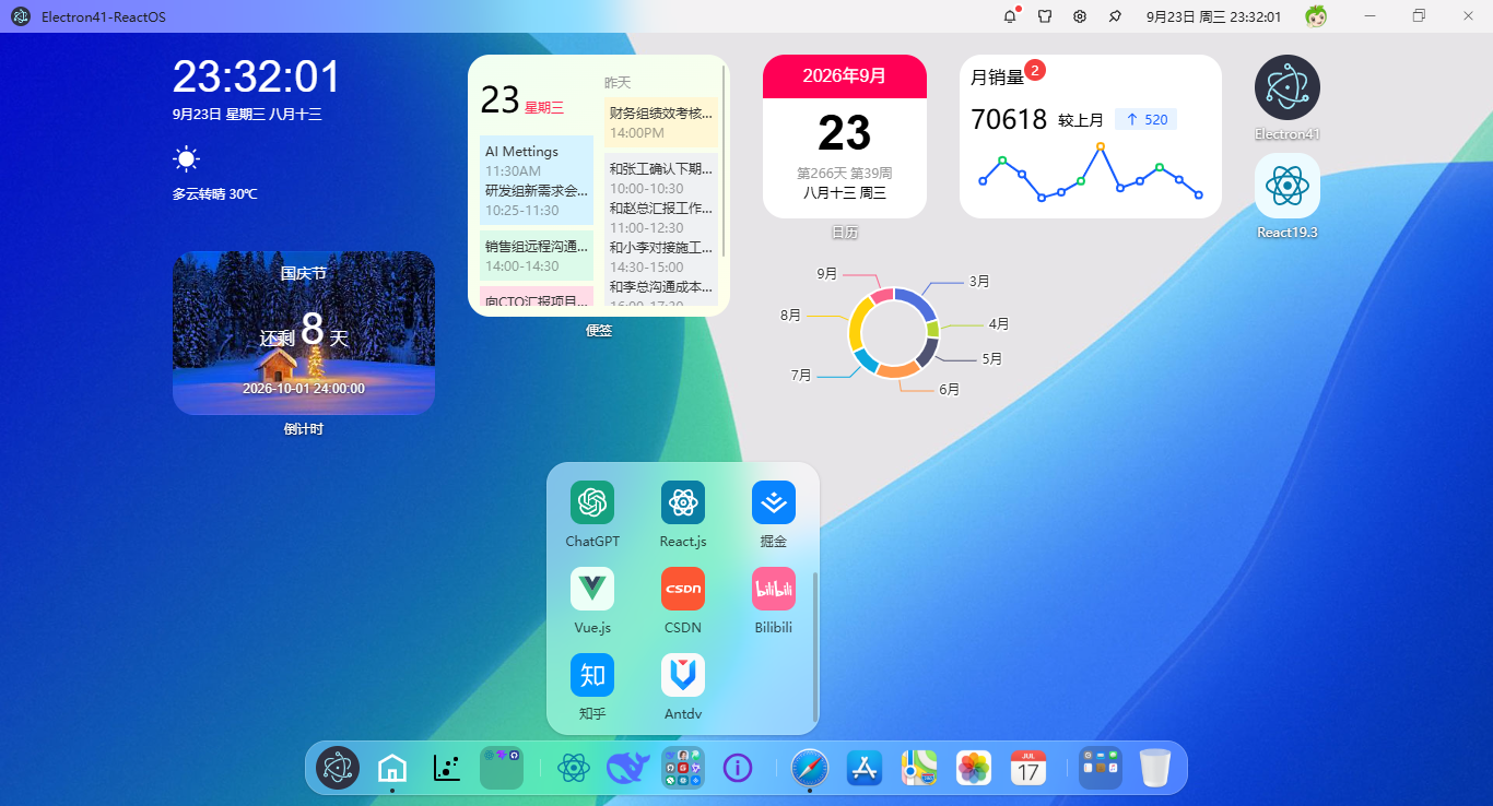 爆肝新作！electron41+react19+arco桌面版os系统