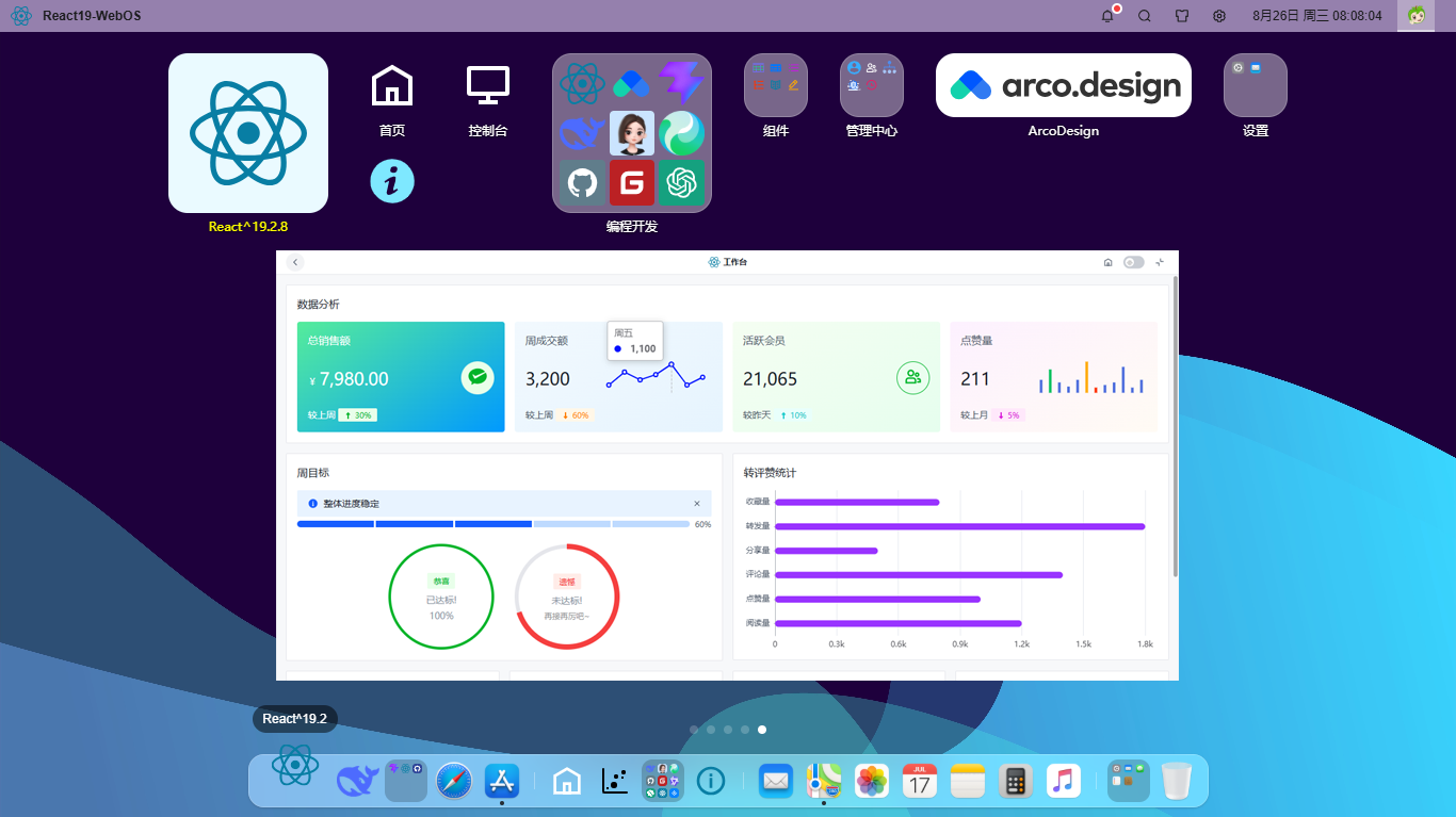 完结篇！React19+Arco+Zustand仿macOS风格webOS桌面系统