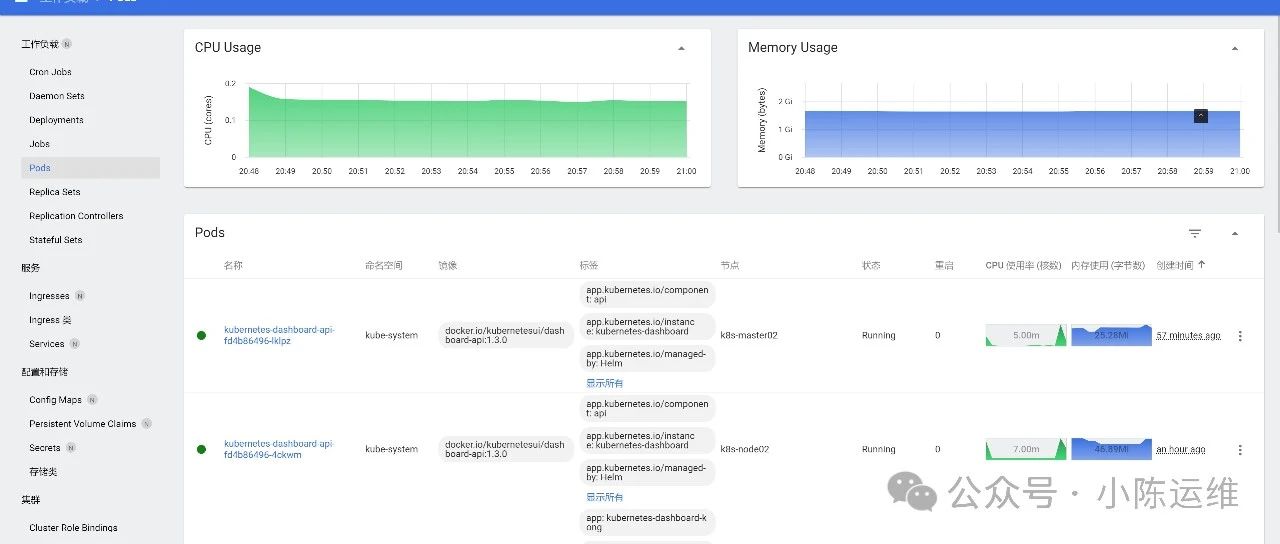 kubernetes 安装 dashboard 7.x