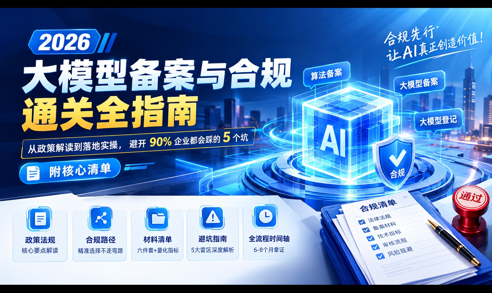 90%的AI团队都踩过这5个坑！2026大模型备案与合规通关全指南（附核心清单）