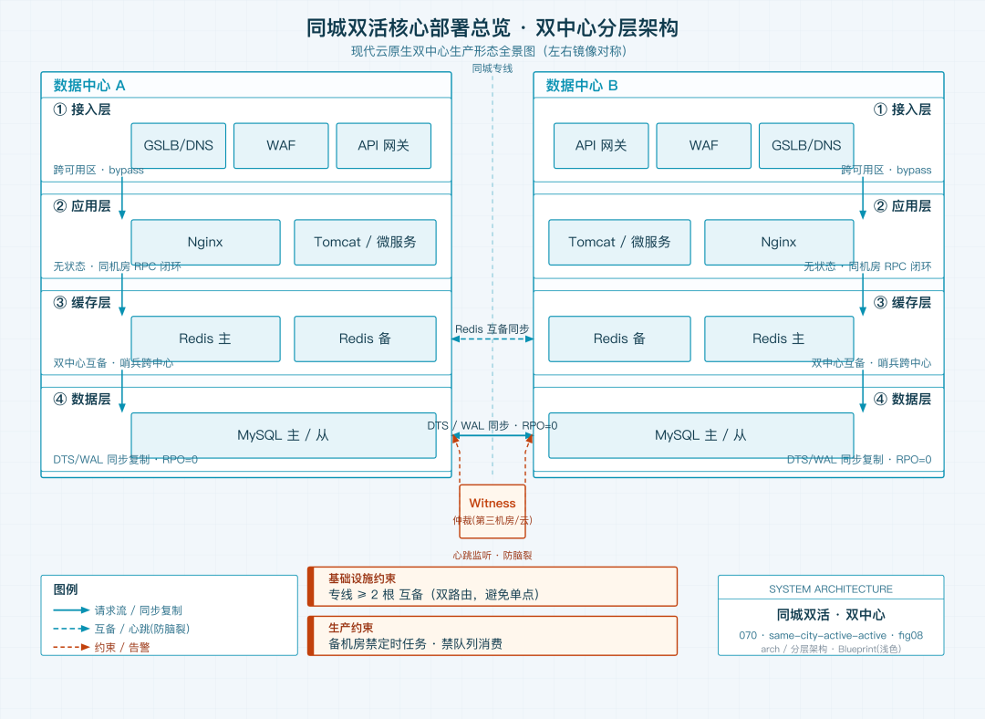 现代云原生双中心总览:接入层、应用层、数据层、仲裁层全栈双中心部署
