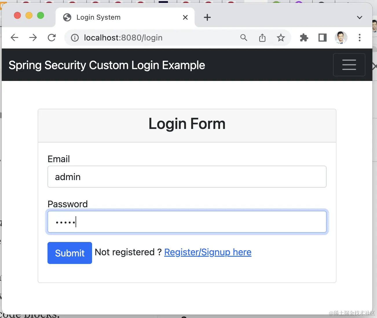 Spring Security 自定义登陆页面