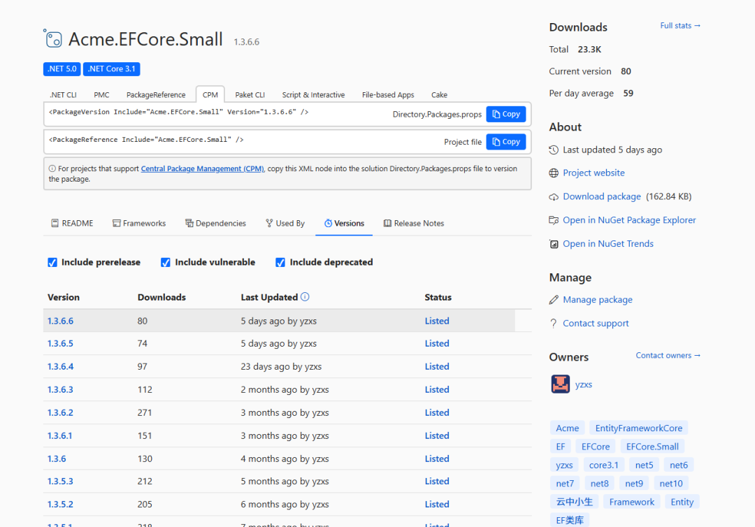 NuGet Acme.EFCore.Small