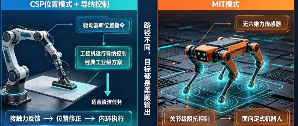 导纳控制和MIT模式，实现柔顺控制对比