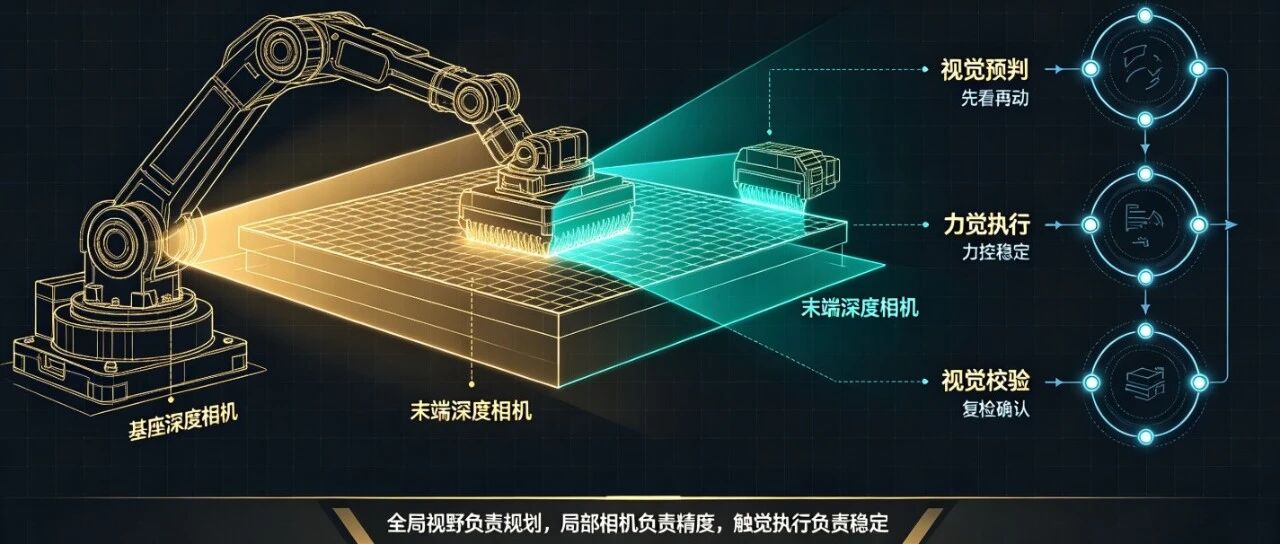 清洁机器人在基座和末端，增加深度相机的技术方案