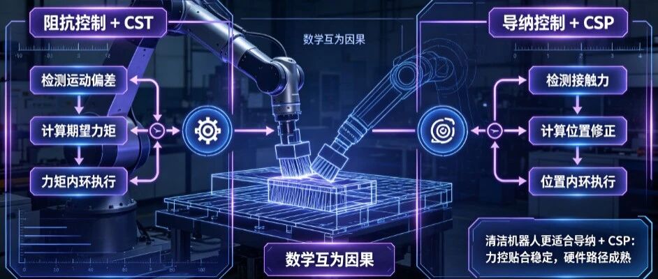 机器人阻抗控制和导纳控制对比