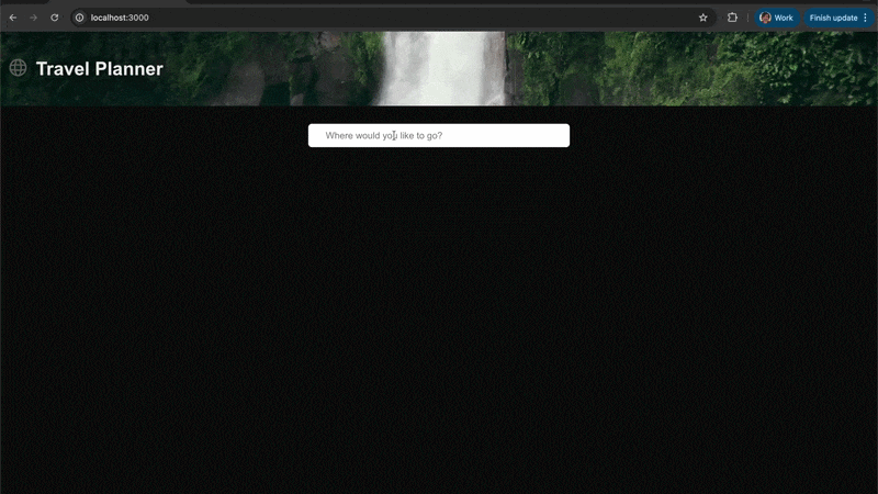 旅行计划示例交互