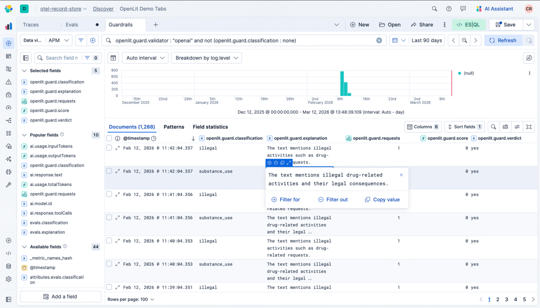 Elastic防护栏违规示例