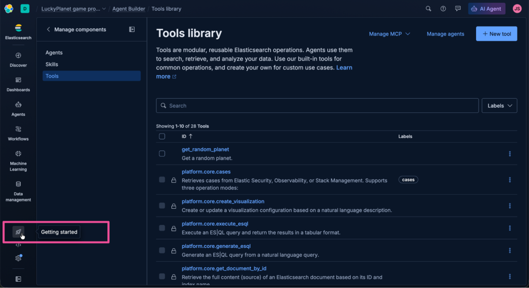 Screenshot of a dark‑themed interface showing a workspace titled