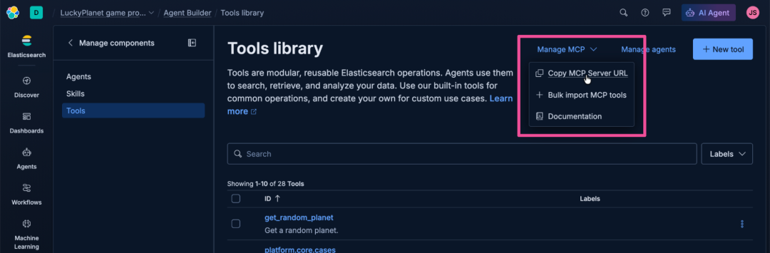 Screenshot of a dark‑themed interface showing a workspace titled