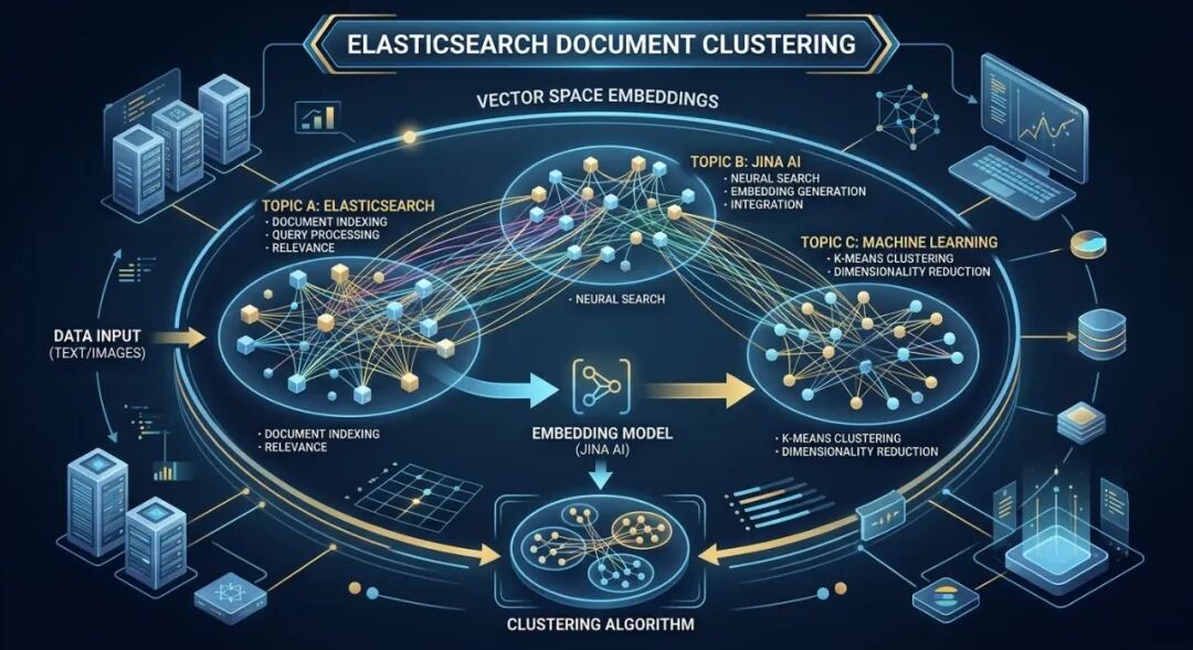 使用 Elasticsearch 和 Jina 嵌入的无监督文档聚类