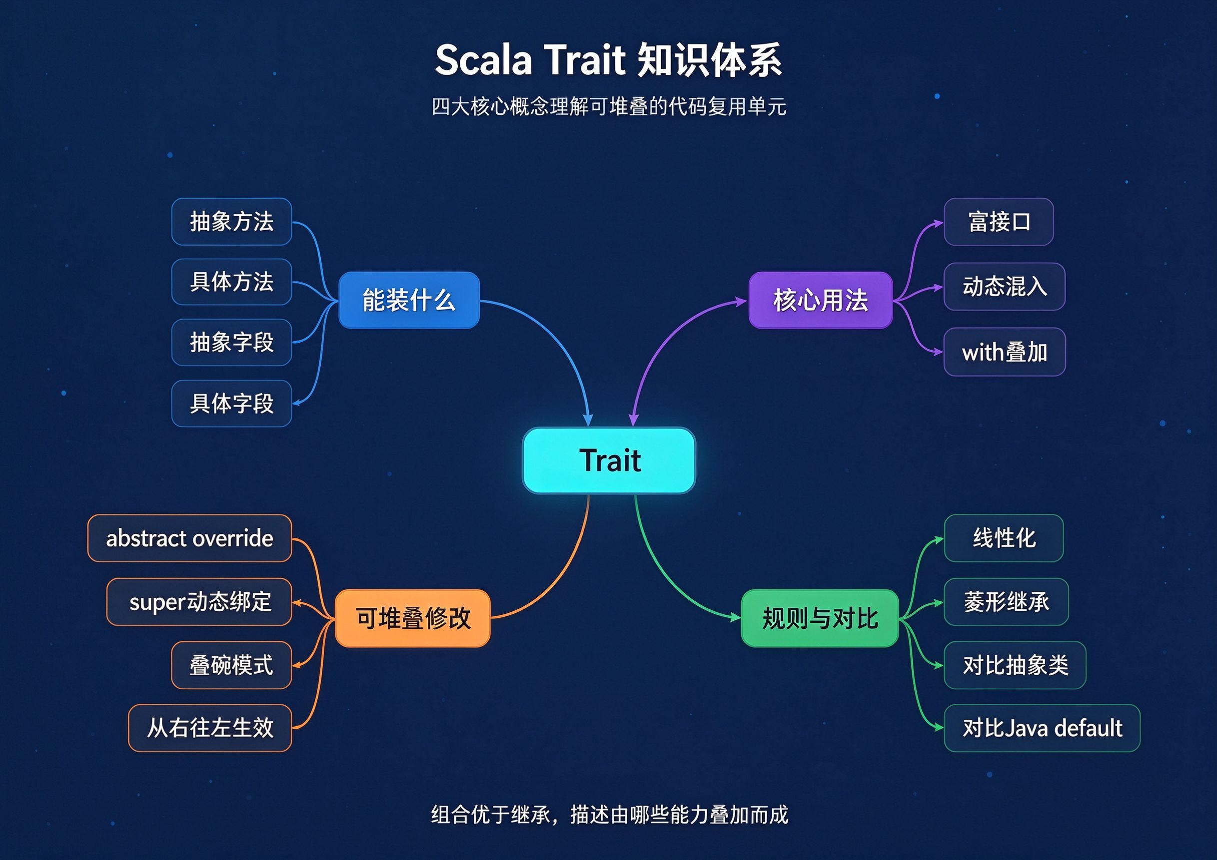 深入理解Scala Trait：从接口到可堆叠混入的代码复用单元