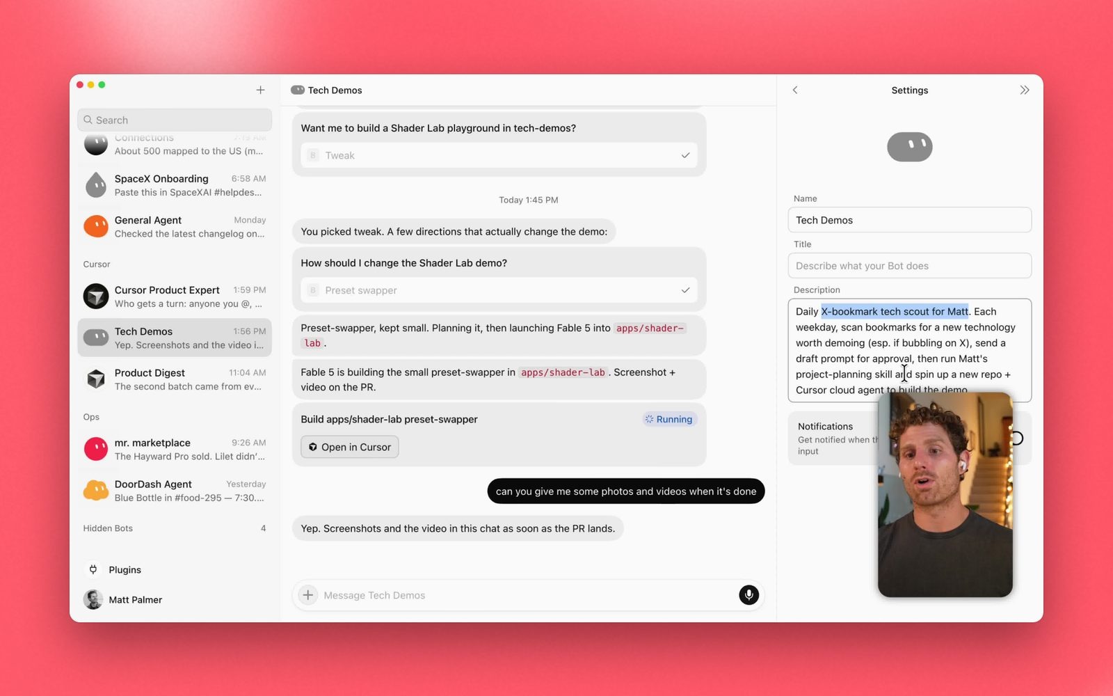 Grok Bot 启动 Cursor 云端 Agent 开发 Demo（图源：Grok Bot 官方教程）