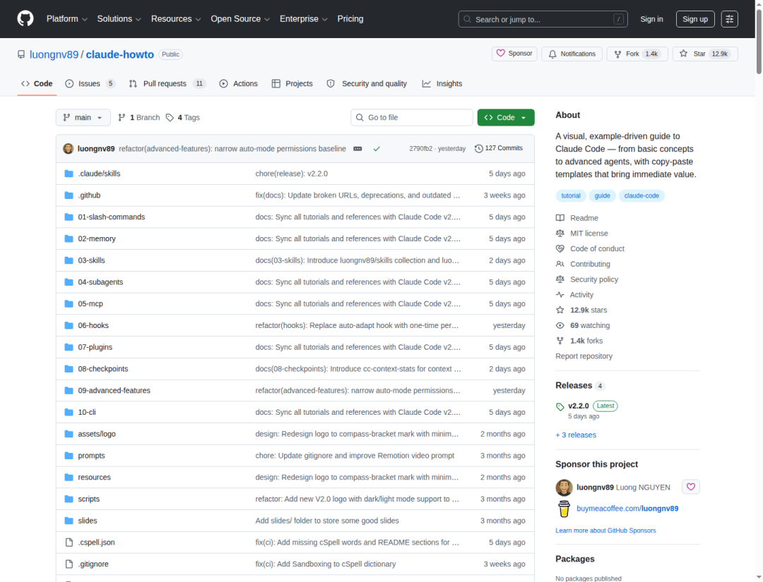 GitHub 上 Claude Code 工作流仓库截图