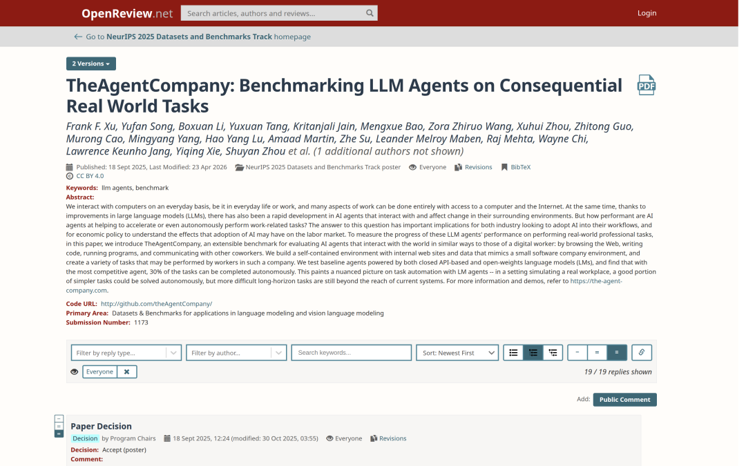 TheAgentCompany benchmark