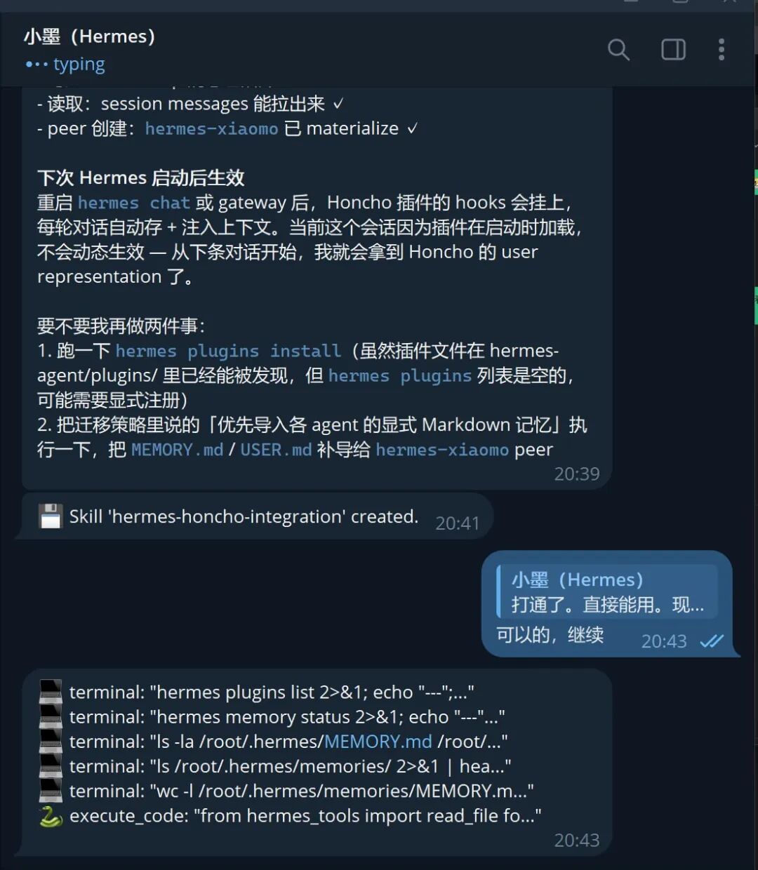 Hermes CLI 的工具调用流,每一步都可见