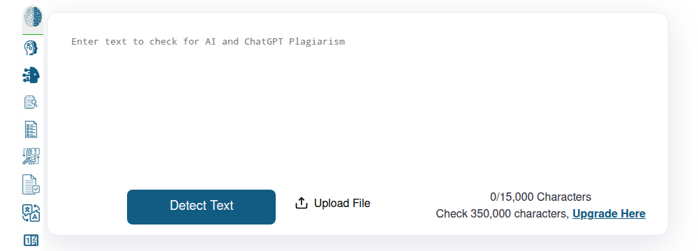 ZeroGPT 首页输入框