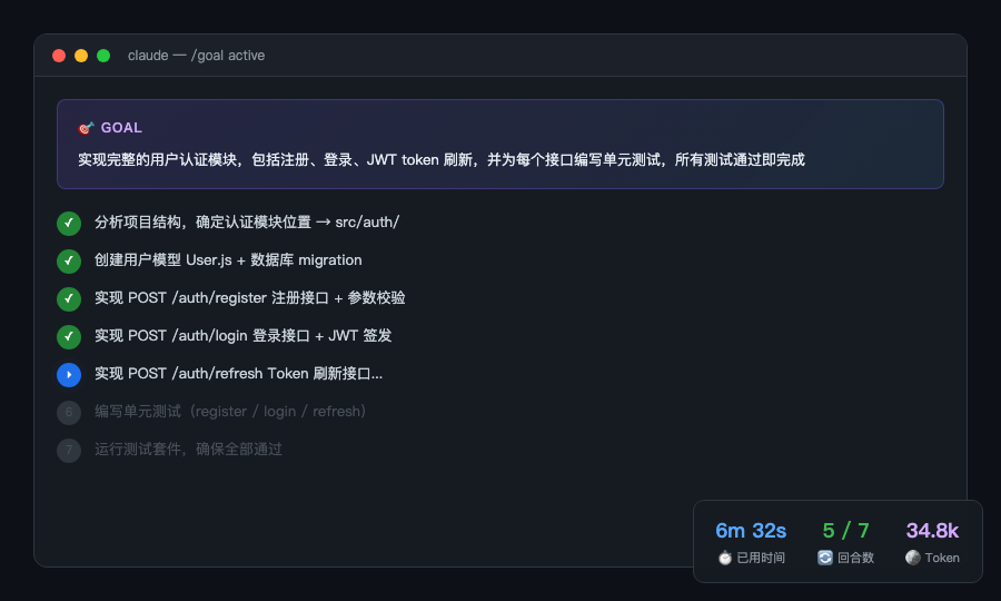 /goal 目标模式执行过程