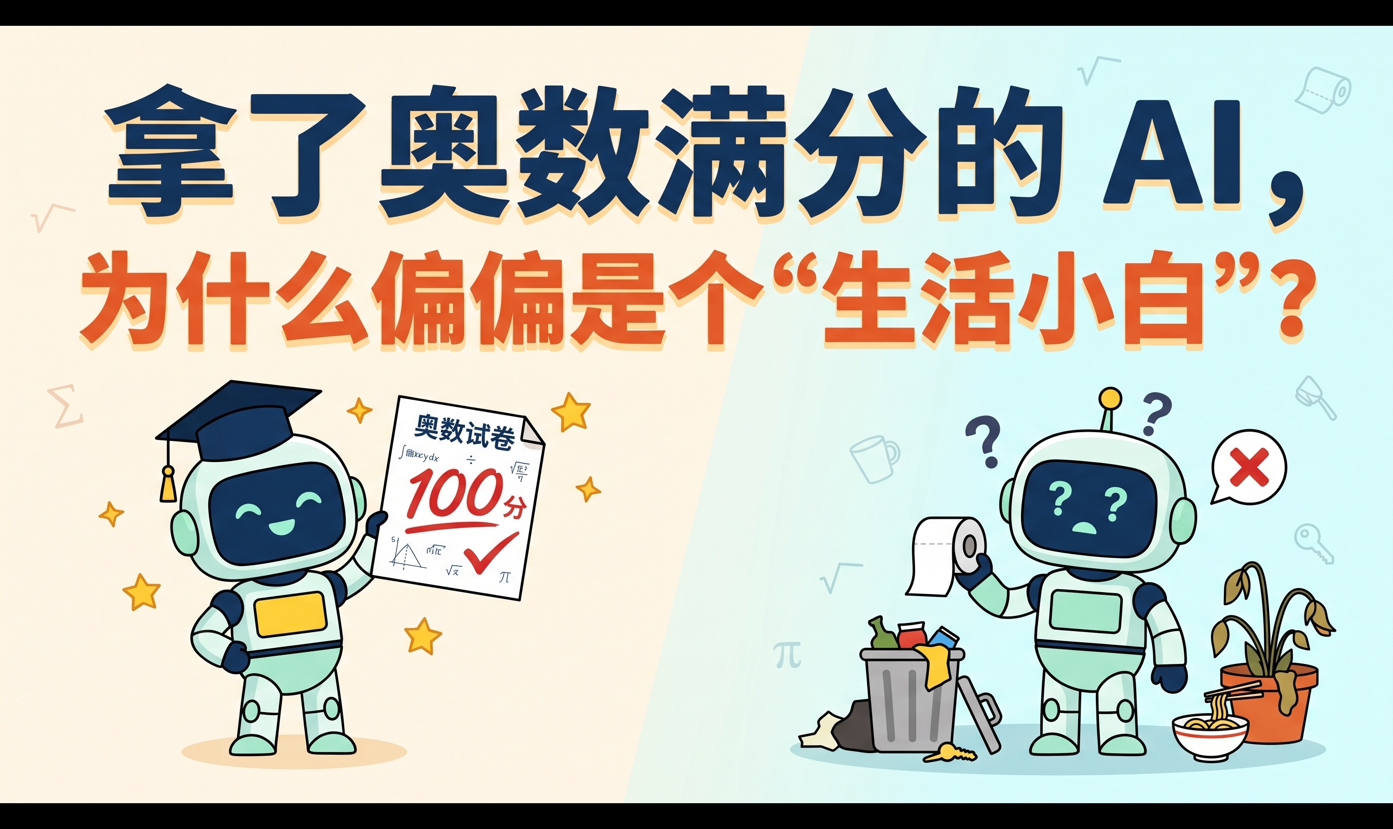 拿了奥数满分的 AI，为什么偏偏是个“生活小白”？