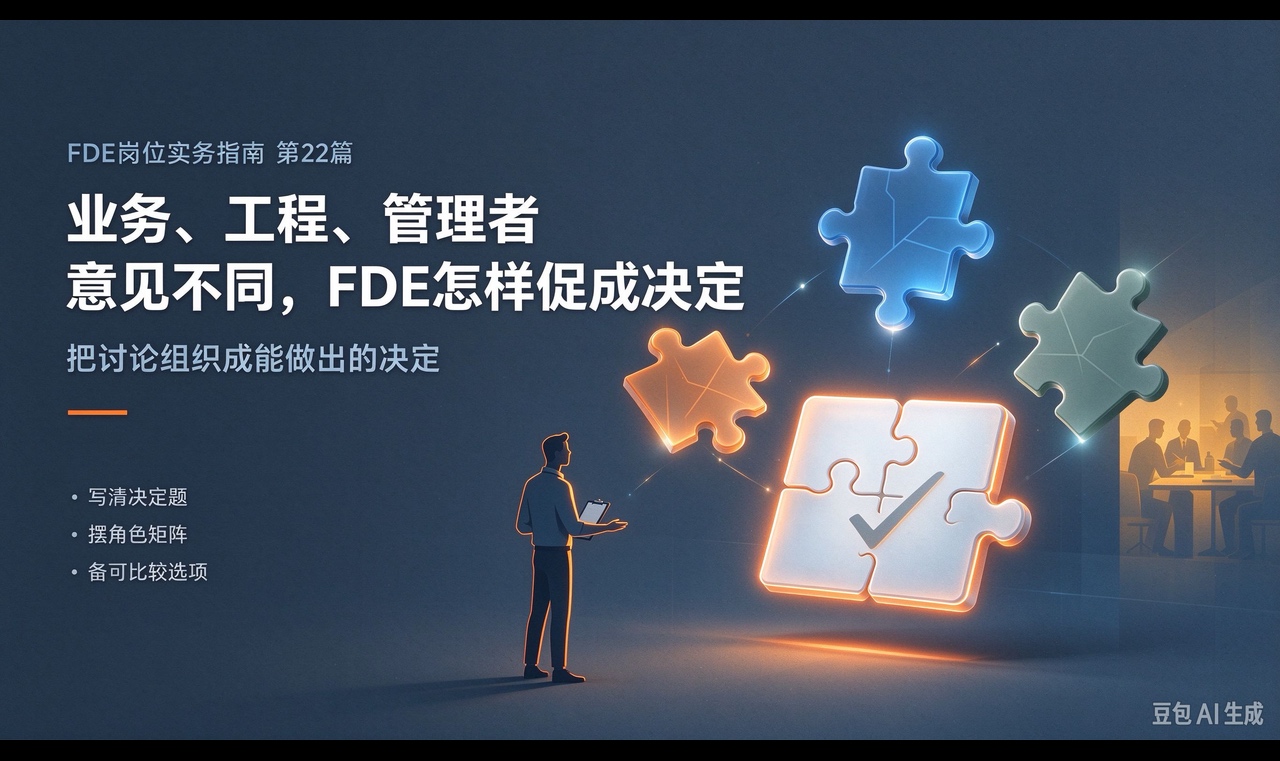 业务、工程和管理者意见不同，FDE怎样促成决定