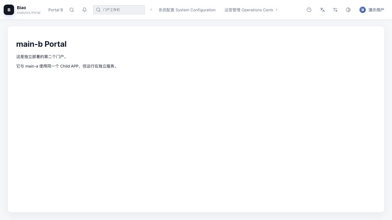 Portal B 顶部多目录门户