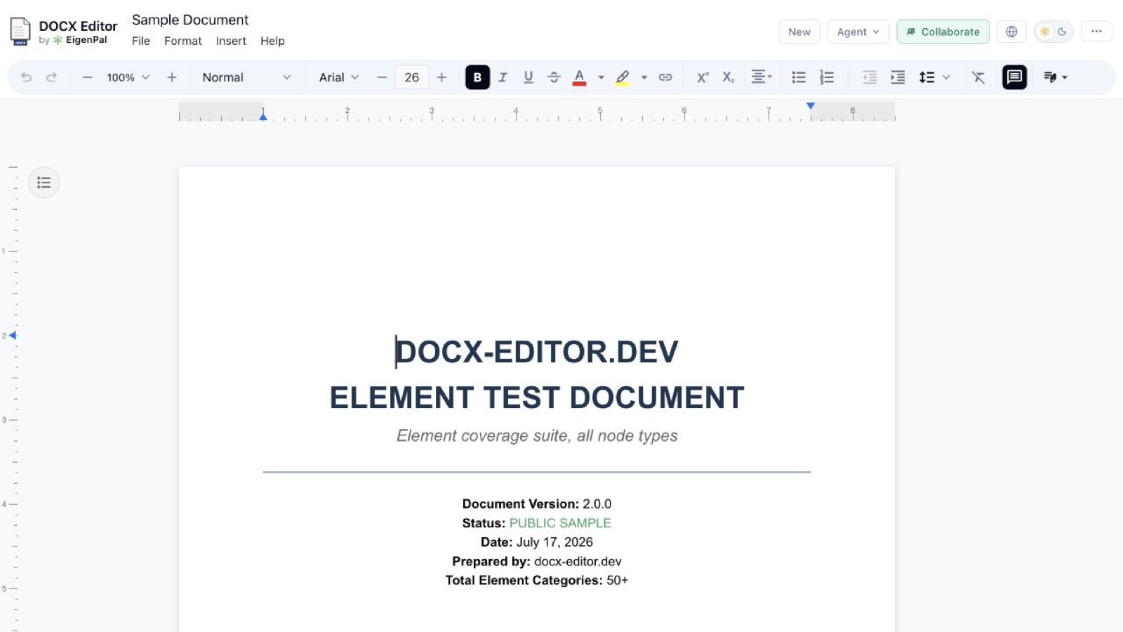 项目原始素材：docx-editor 官方 Demo 截图