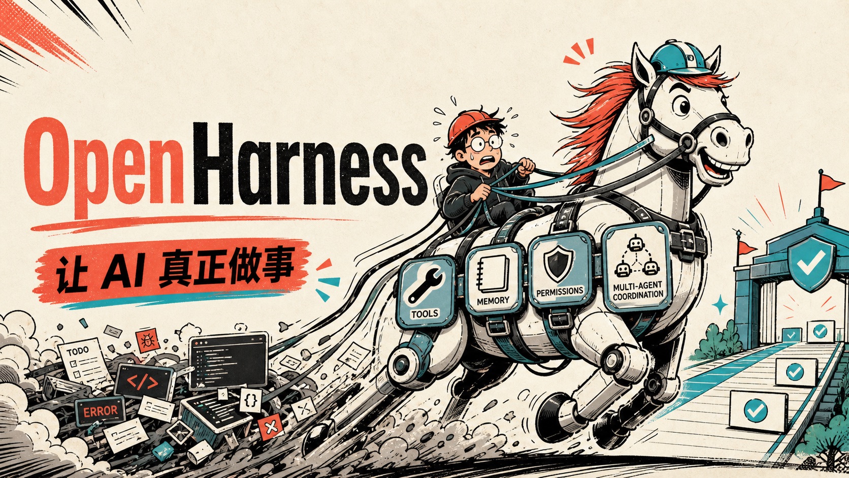 OpenHarness 封面：给 Agent 套上安全马具