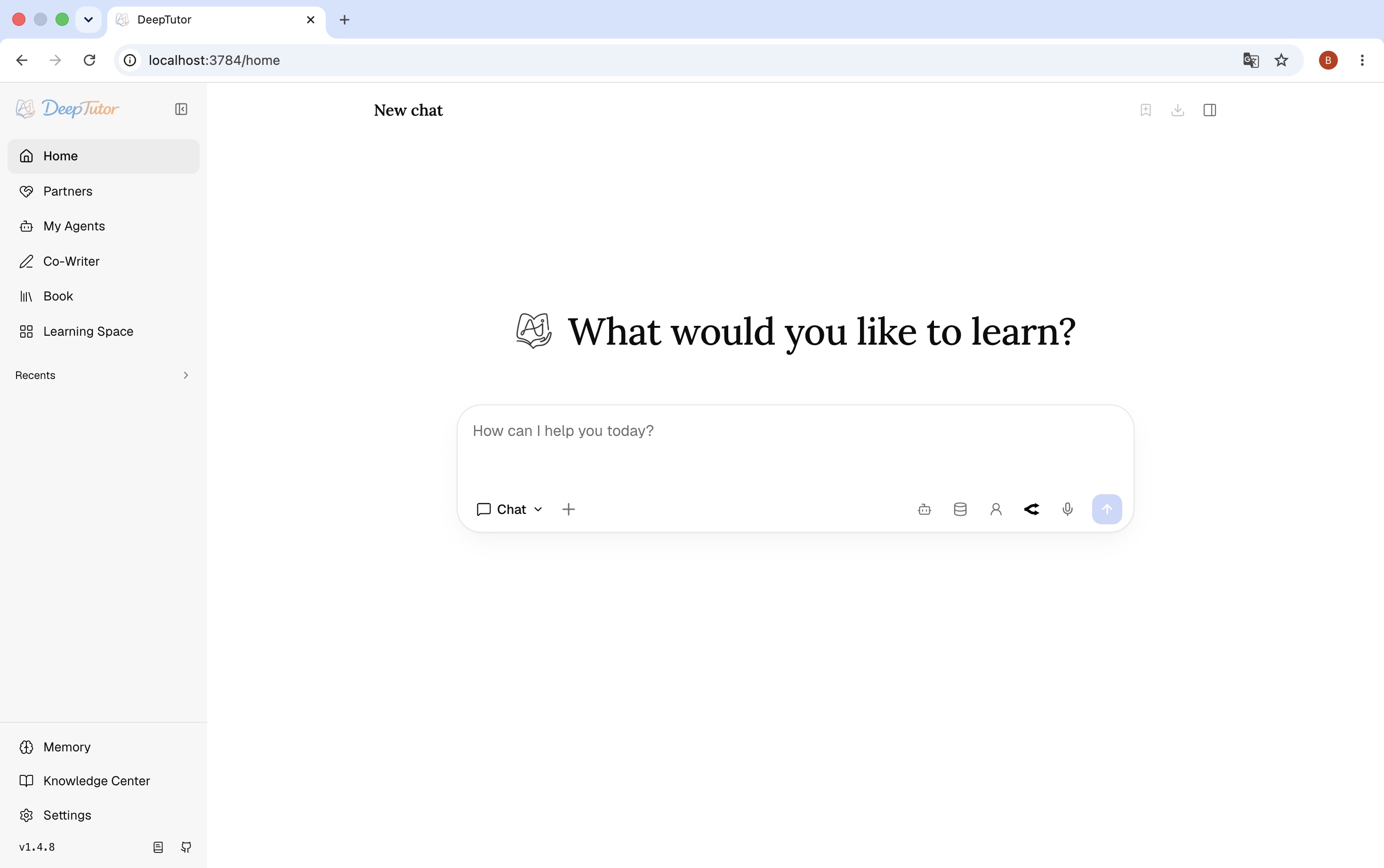 DeepTutor 官方界面截图：学习工作区