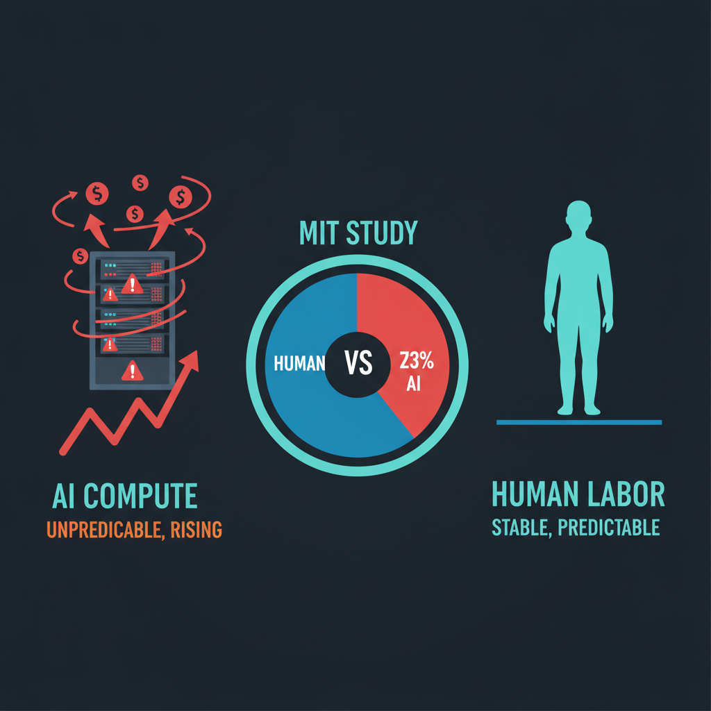 AI compute cost vs human labor cost comparison