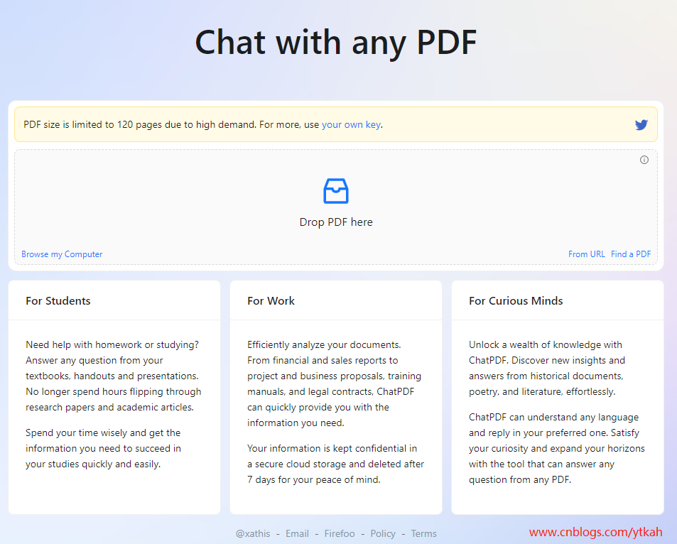 ChatPDF：与PDF进行GPT式对话