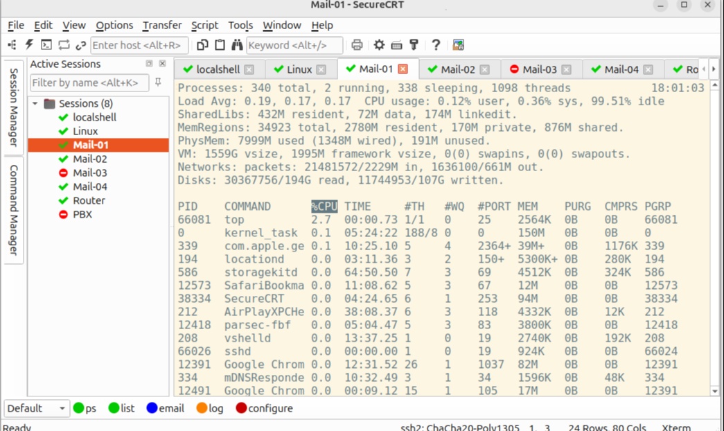 SSH 工具对比大全：SecureCRT、PuTTY、Termius、Xshell、OpenOcta