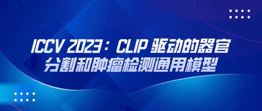 ICCV 2023：CLIP 驱动的器官分割和肿瘤检测通用模型
