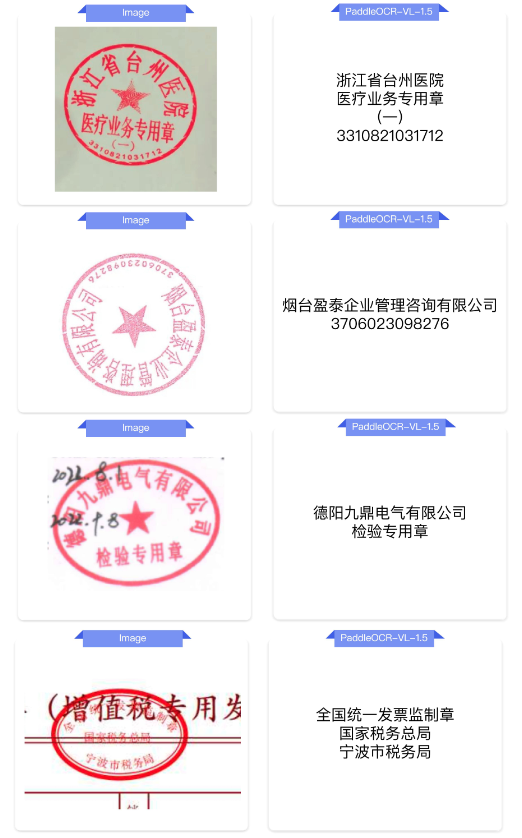 印章识别能力展示