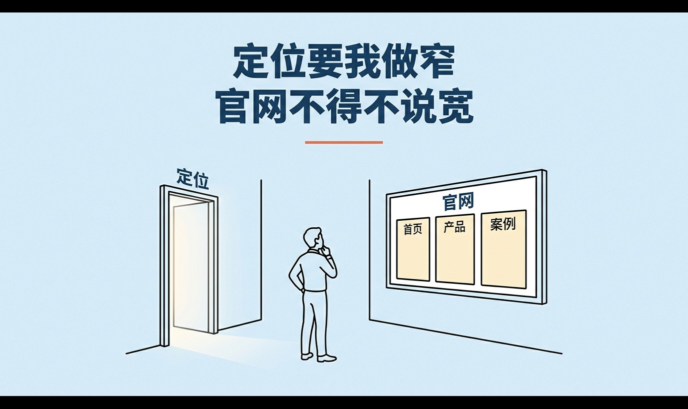 定位要求我做窄，官网不得不说宽，怎么办？