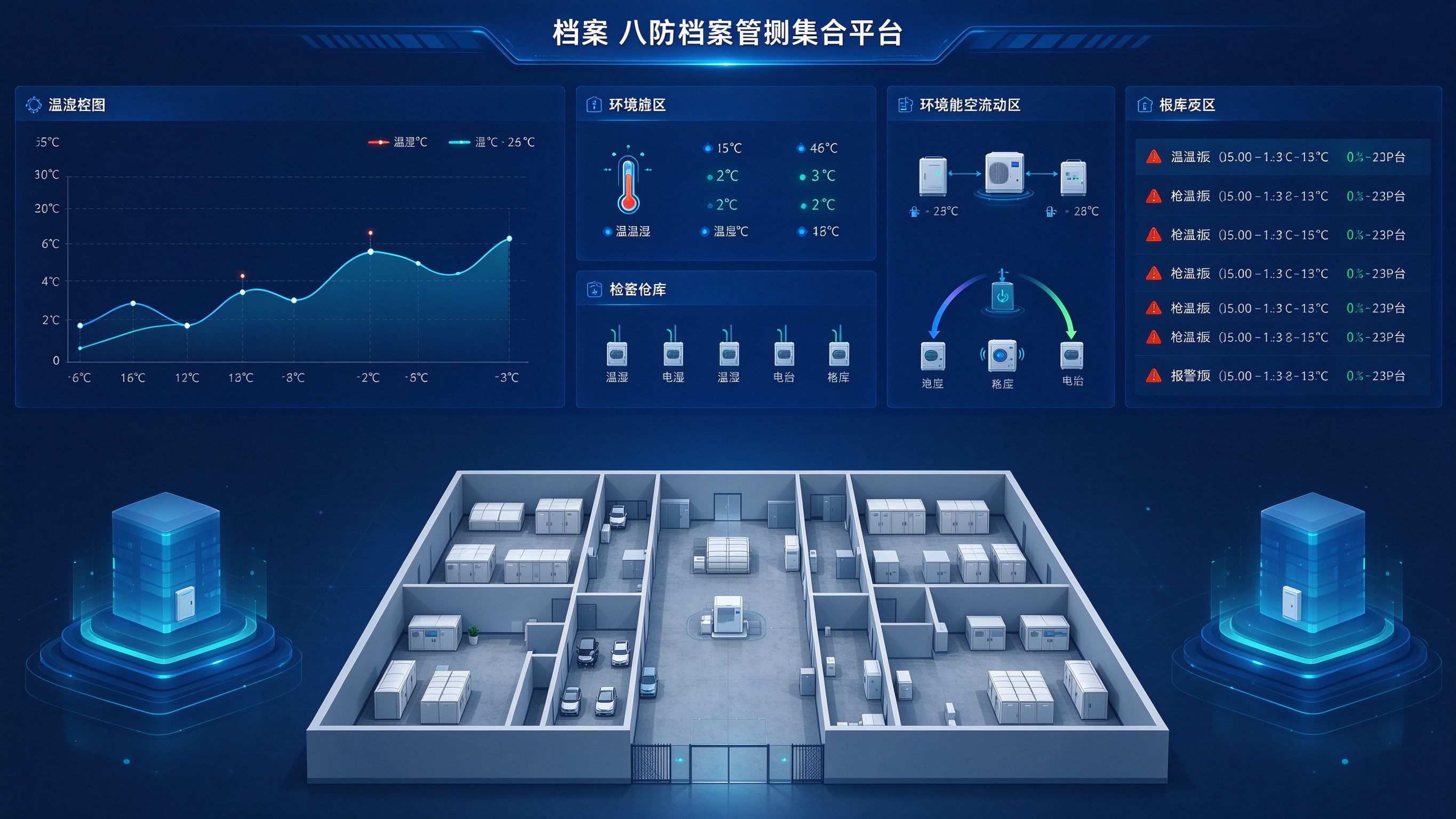 档案八防环境模块温湿度监控集成平台总览