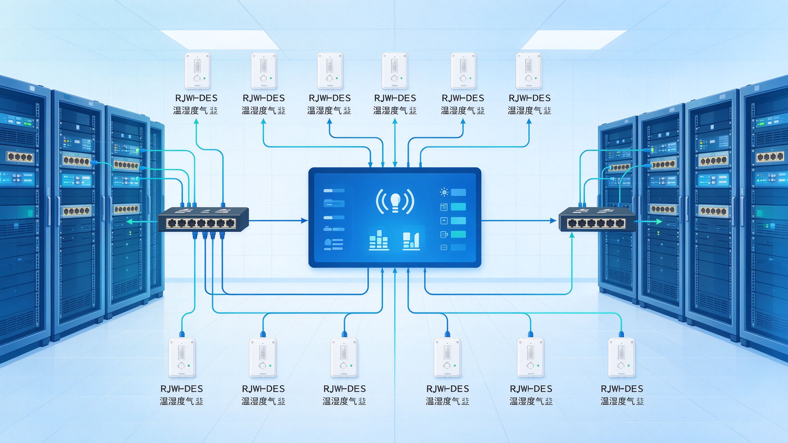 RJ45网口传感器组网部署架构