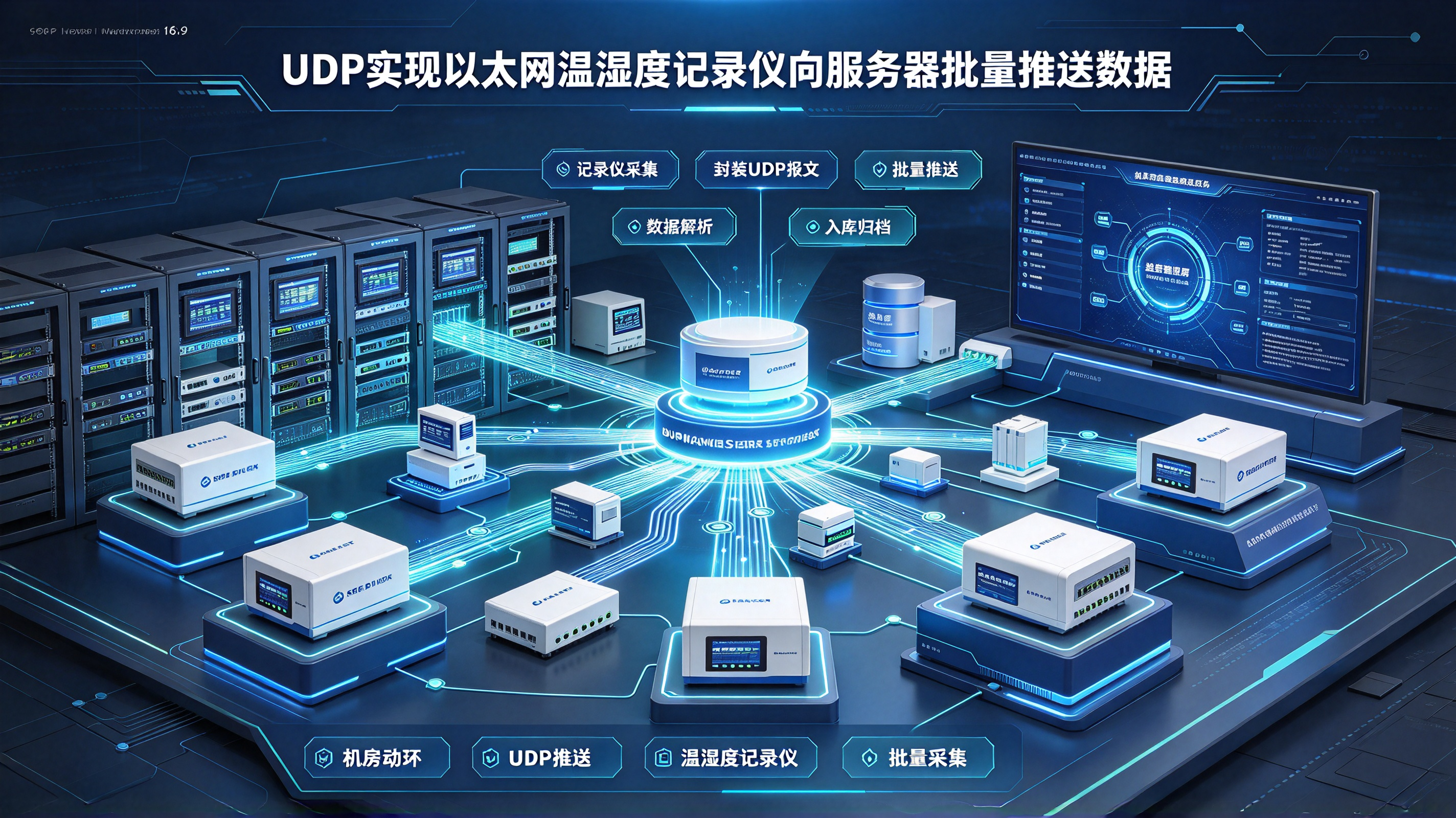 机房动环系统开发：UDP实现以太网温湿度记录仪向服务器批量推送数据