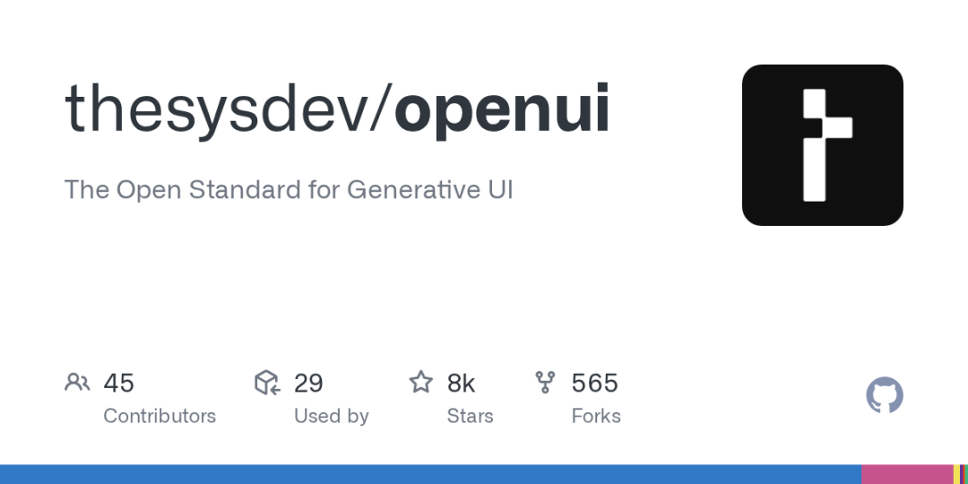 OpenUI GitHub 项目卡片