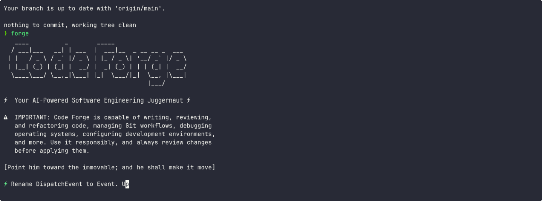 ForgeCode 首次输入任务